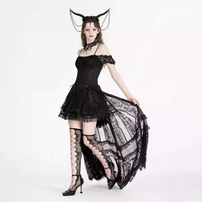 Vestido Gótico Romántico de Encaje Elegante Retro - Image 4