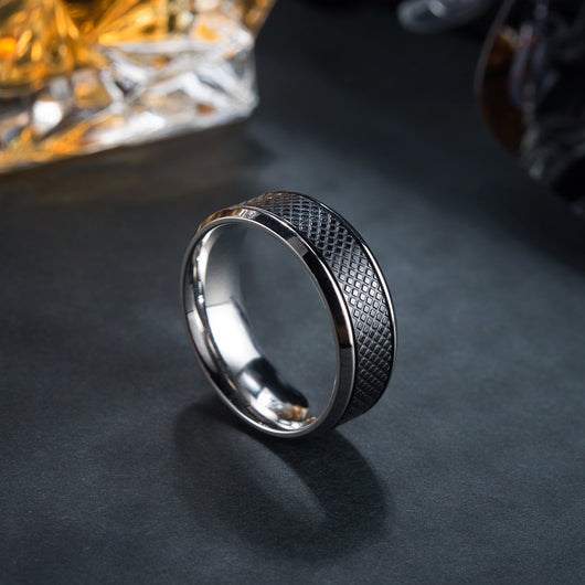 Anillo de Acero Titanio Negro para Hombre - Diseño Europeo y Americano - Image 12