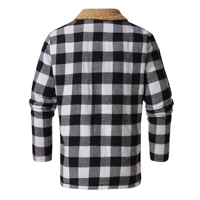 Abrigo Largo de Cuadros para Hombre con Forro Polar Suave - Image 7