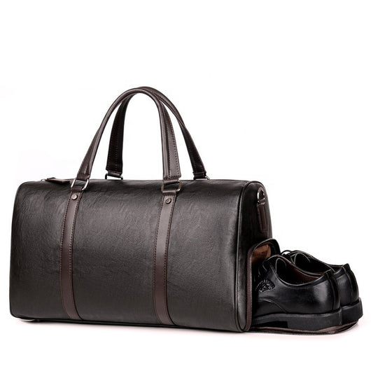 Bolsa de Viaje de Cuero Premium con Compartimento de Zapatos y Bandolera - Image 11