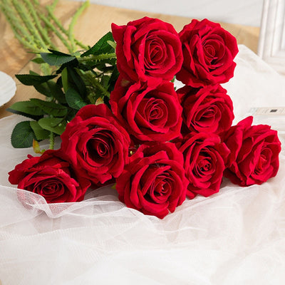 Ramo de Rosas Rojas Artificiales para Decoración del Hogar