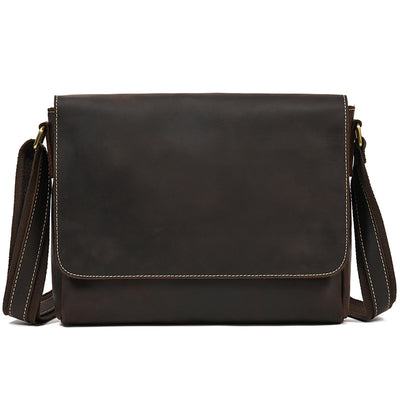 Bolsa Bandolera de Cuero Genuino Crazy Horse para Hombre - Image 14