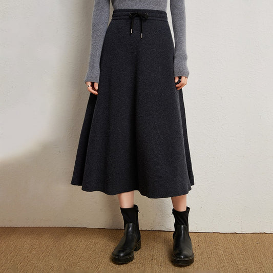 Falda Tejida de Cashmere Premium para Mujer