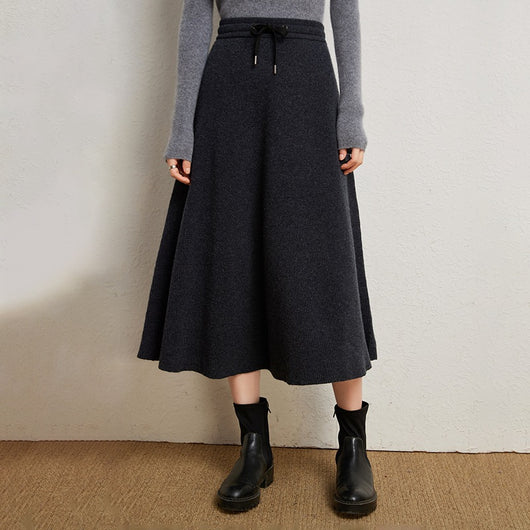 Falda Tejida de Cashmere Premium para Mujer