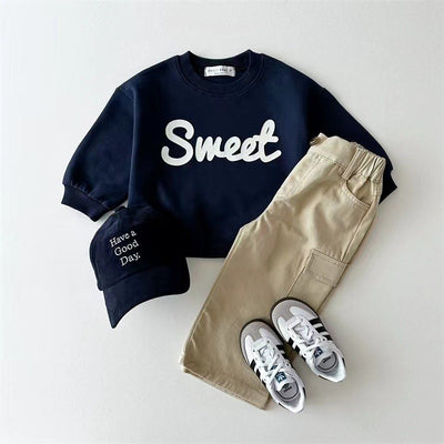 Sudadera Infantil con Estampado de Letras - Cuello Redondo Versátil - Image 17