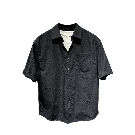 Camisa Suelta Manga Corta Estilo Coreano Japonés para Hombre - Image 12