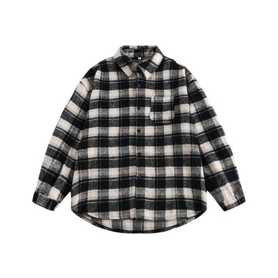 Camisa Cuadros Retro Invierno Estilo Universitario Niños y Niñas - Image 2