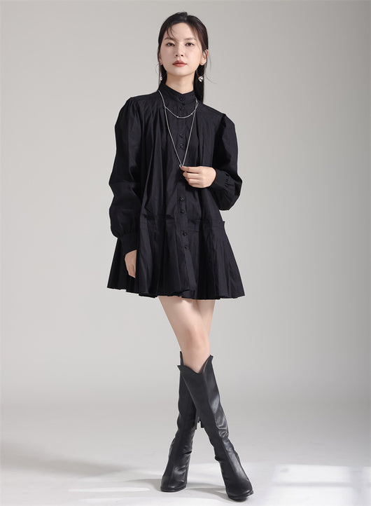 Vestido Camisero Plisado Manga Larga Diseño Exclusivo - Image 28