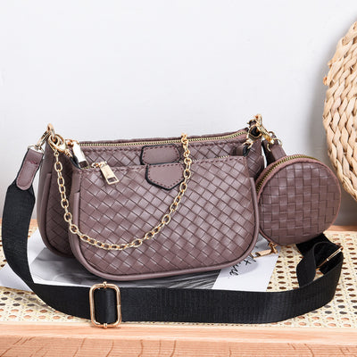 Bolso Crossbody de Cuero PU con Patrón Tejido - Image 6