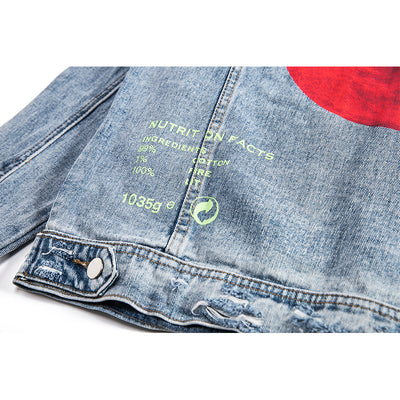 Chaqueta de Mezclilla Suelta con Estampado de Luna para Hombre - Image 2