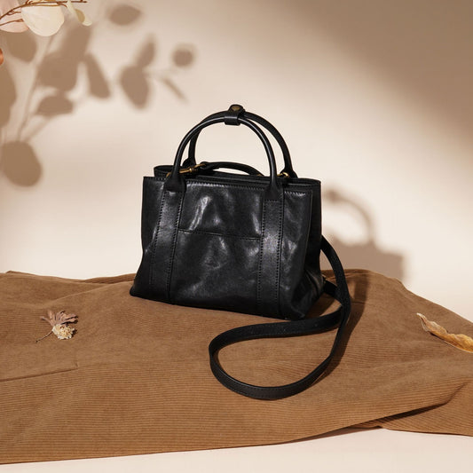 Bolso de Cuero Genuino Capacidad Grande - Bolsa Casual para Hombro