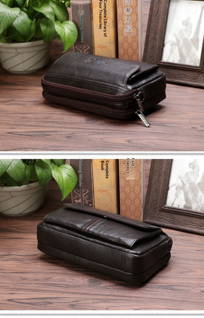 Cartera Clutch de Cuero Genuino Primera Capa para Hombre - Image 16