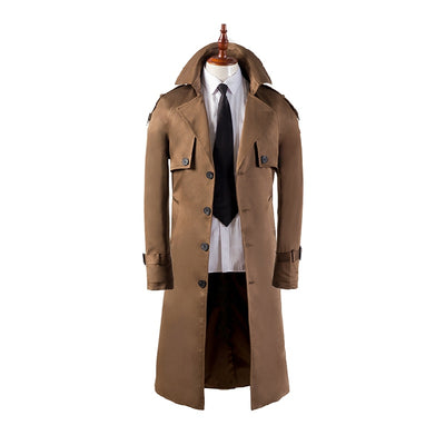 Abrigo Trinchera Largo Hombre Slim Elegante Negocios - Image 7