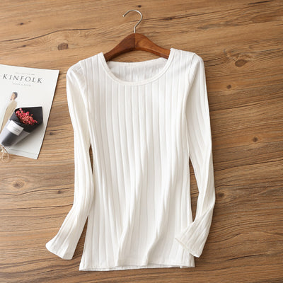 Blusa Básica de Algodón Puro con Mangas Largas para Mujer - Image 8