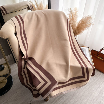 Bufanda Térmica Mujer con Patrón Geométrico y Líneas Jacquard - Image 11