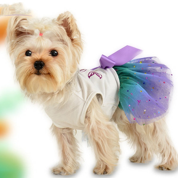 Falda Verano para Perros Pequeños - Diseño Degradado Cielo Estrellado