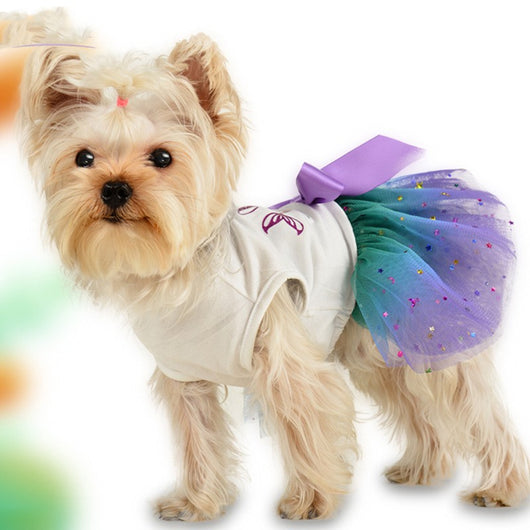 Falda Verano para Perros Pequeños - Diseño Degradado Cielo Estrellado