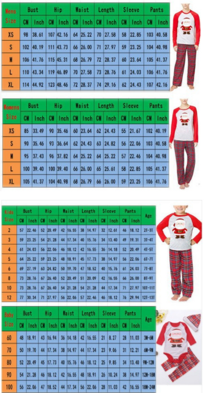 Young boy wearing a Christmas pajama set with a grey Santa Claus raglan shirt and red plaid pants. - Image 8