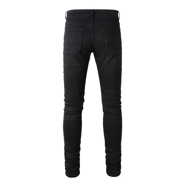 Jeans Rotos con Parches Elásticos de Moda