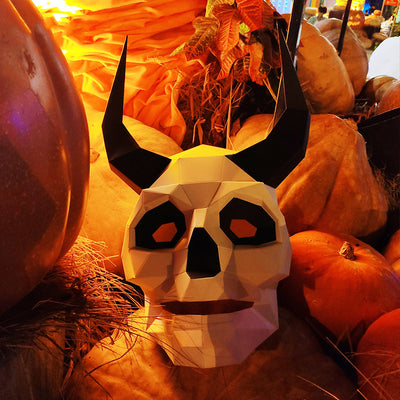 Máscara de Calavera Demonio de Papel para Disfraces DIY - Versión Nueva Halloween - Image 7