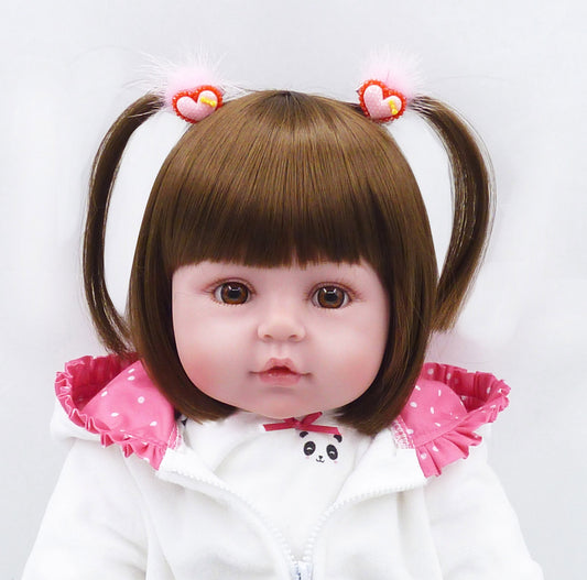 Muñeca Bebé Panda Reborn de Vinilo Suave con Ropa - Juguete Infantil