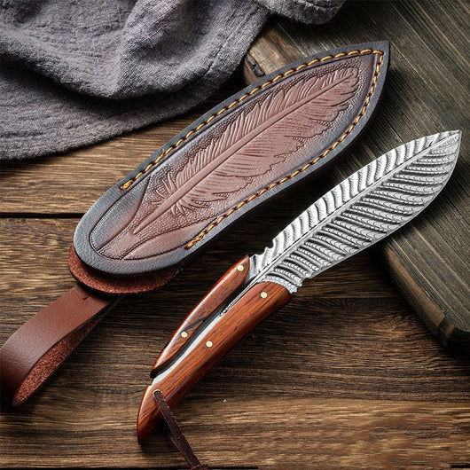 Cuchillo de Pluma con Mango de Madera para Exterior - Image 7