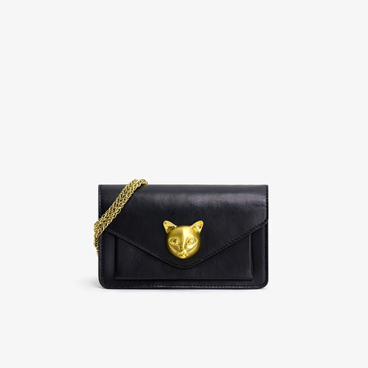 Bolso de Cadena Lujo Minimalista con Detalle de Cabeza de Gato - Image 13