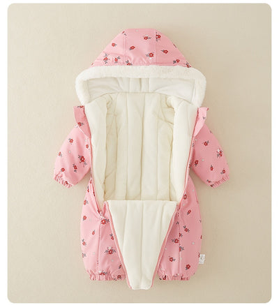 Abrigo Enterizo de Algodón Grueso para Bebé Niña - Pijama Invernal Cálido - Image 17
