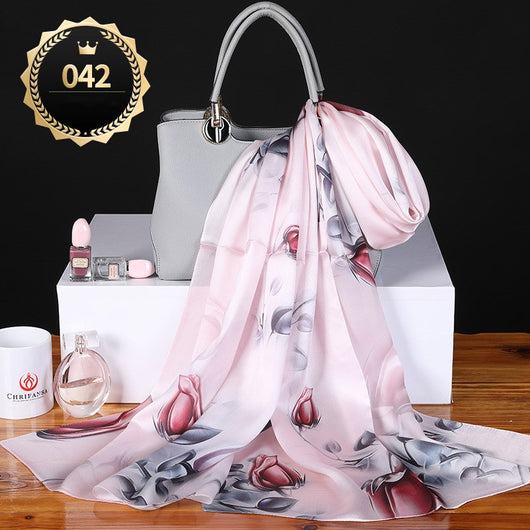Chal Otoño Invierno Mujer Satén Liso Crepe Elegante - Image 39
