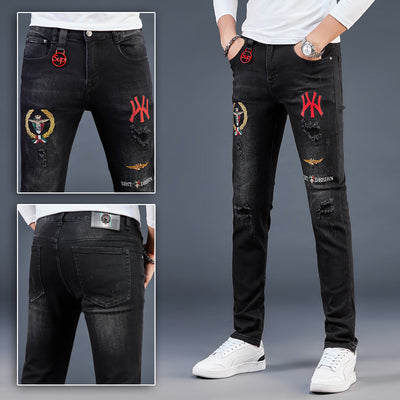 Jeans Slim Fit Rotos con Bordados Premium - Image 9