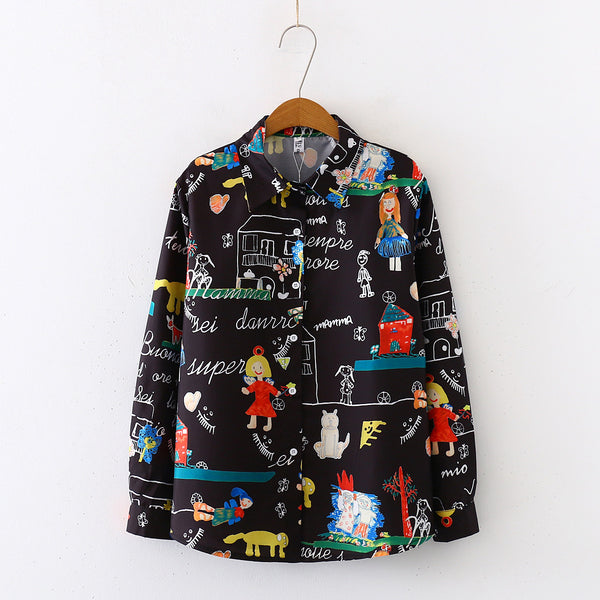 Playera Estampada con Doodles de Caricaturas - Image 10