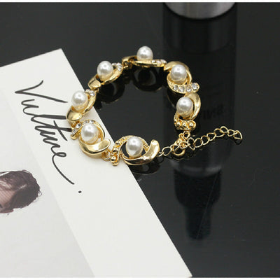 Pulsera de Perla y Diamante en Aleación - Diseño Creativo y Personalizado - Image 17