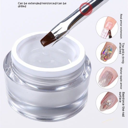 Adhesivo de Uñas Postizas con Fotocurado y Refuerzo de Cristales