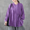 Camisa Holgada de Algodón y Lino Talla Grande