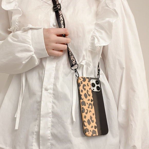 Funda para Celular con Diseño de Orejas de Gato y Estampado Leopardo