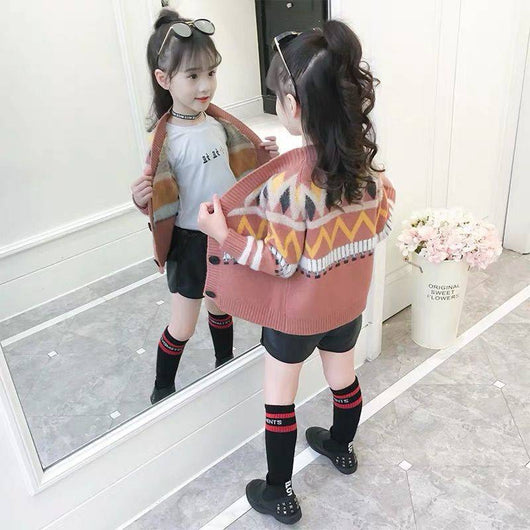 Suéter Infantil Estilo Coreano con Detalles en Hilo