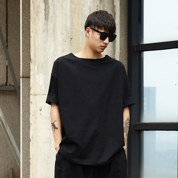 Blusa de Algodón y Lino con Mangas Tres Cuartos