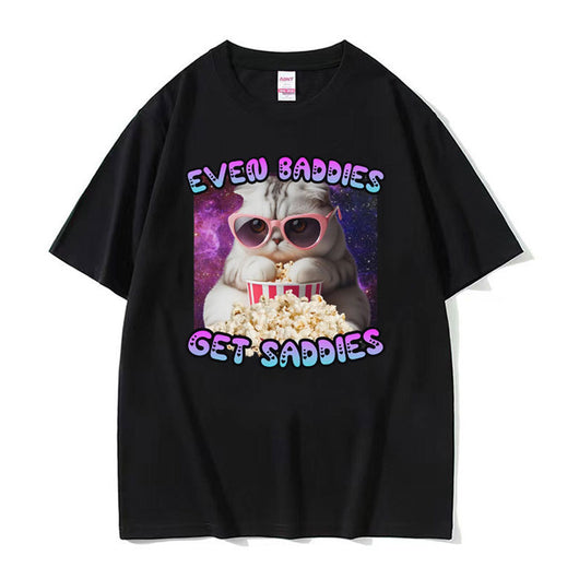 Camiseta Estampada Unisex Cuello Redondo Manga Corta Suelta - Image 18