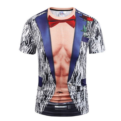Chaleco Hip Hop Falso con Camiseta Slim Fit Manga Corta para Hombre - Image 6