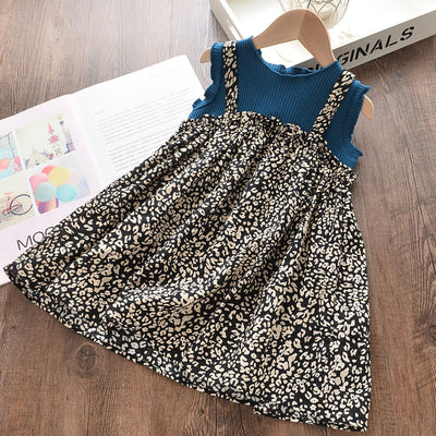 Vestido Infantil Estampado Patchwork Manga Corta - Image 5