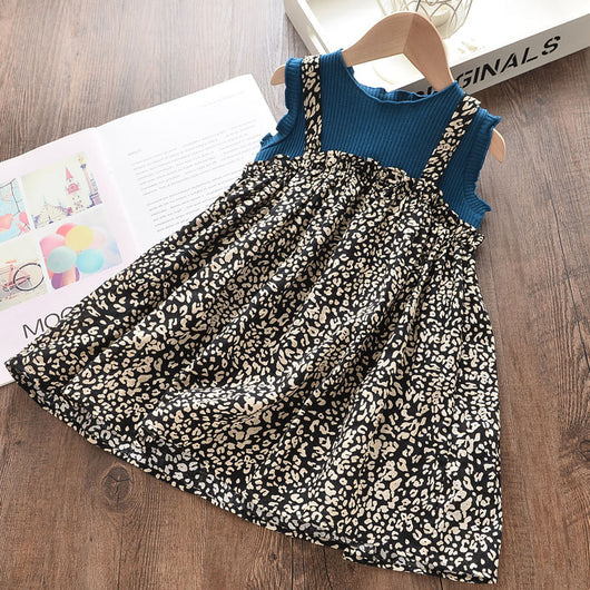 Vestido Infantil Estampado Patchwork Manga Corta - Image 5