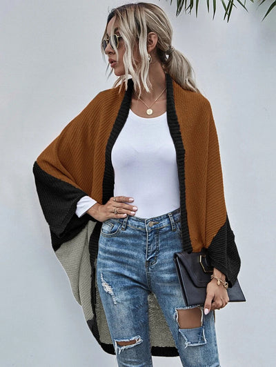 Cardigan Tejido de Bloques de Color - Suéter Abrigo Versátil - Image 11