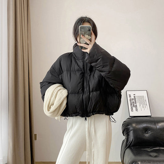 Chaqueta Puffer Corta de Algodón con Cuello Alto para Mujer Petite - Image 2