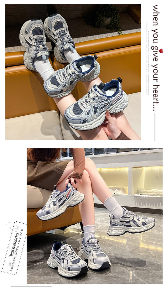 Zapatos Deportivos Mujer Malla Transpirable Base Reforzada Gris - Image 22