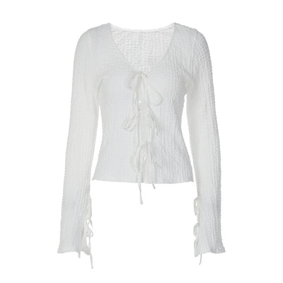 Cardigan Mujer con Encaje y Espalda Descubierta Manga Larga - Image 5