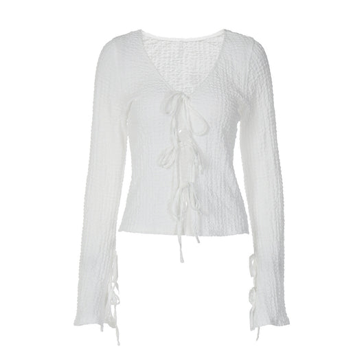 Cardigan Mujer con Encaje y Espalda Descubierta Manga Larga - Image 5