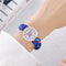 Pulsera Reloj Coreana Macaron Trenzada a Mano con Corazón Durazno