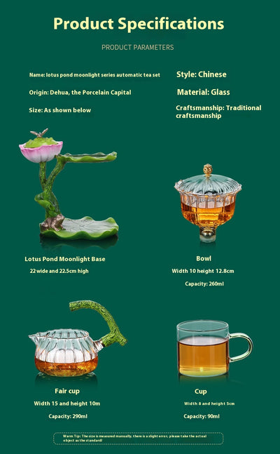 Juego de Té Kung Fu Cristal Loto Luz de Luna - Image 6