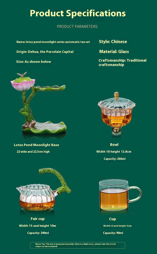 Juego de Té Kung Fu Cristal Loto Luz de Luna - Image 6