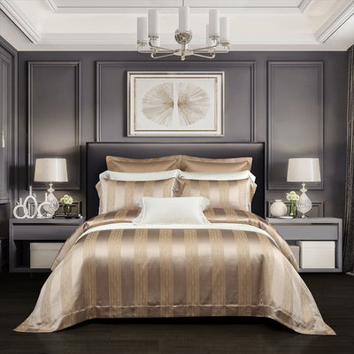 Juego de Cama Jacquard Seda Tencel de Cuatro Piezas - Image 3